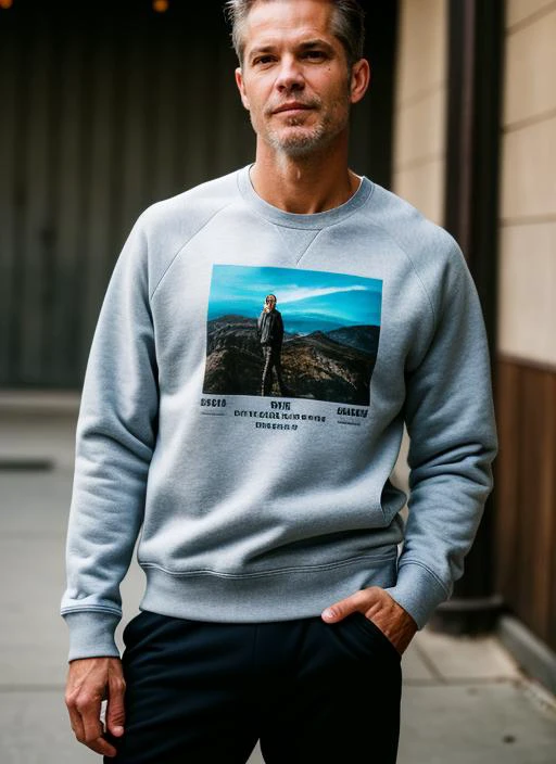 Man in off-white sweatshirt standing in the middle of a sunny highway,American round head,Buzz Cut,National character face,Tall and burly,Muscle male hero,Heroic male pose,very muscular!Wear sunglasses,SKINS brand sports sweatshirt, Black hair,Super buff and cool, commission for high res, Character design: morning runner,sneaker shoes,Attractive strong men,The red maple forest shining through the sun shines on you