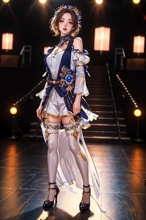 highres,absurdres,masterpiece,best quality,original,extremely detailed CG,extremely detailed wallpaper,perfect lighting,jitome,lips,makeup,standing on the stage,blurry background,
<lora:Navia15:0.6>,navia,