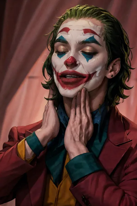 High Quality, Masterpiece, FeelsGood, closed eyes, <lora:Pos_FeelsGoodMeme:1>, The Joker, <lora:Char_Sigmas_Joker:0.7>