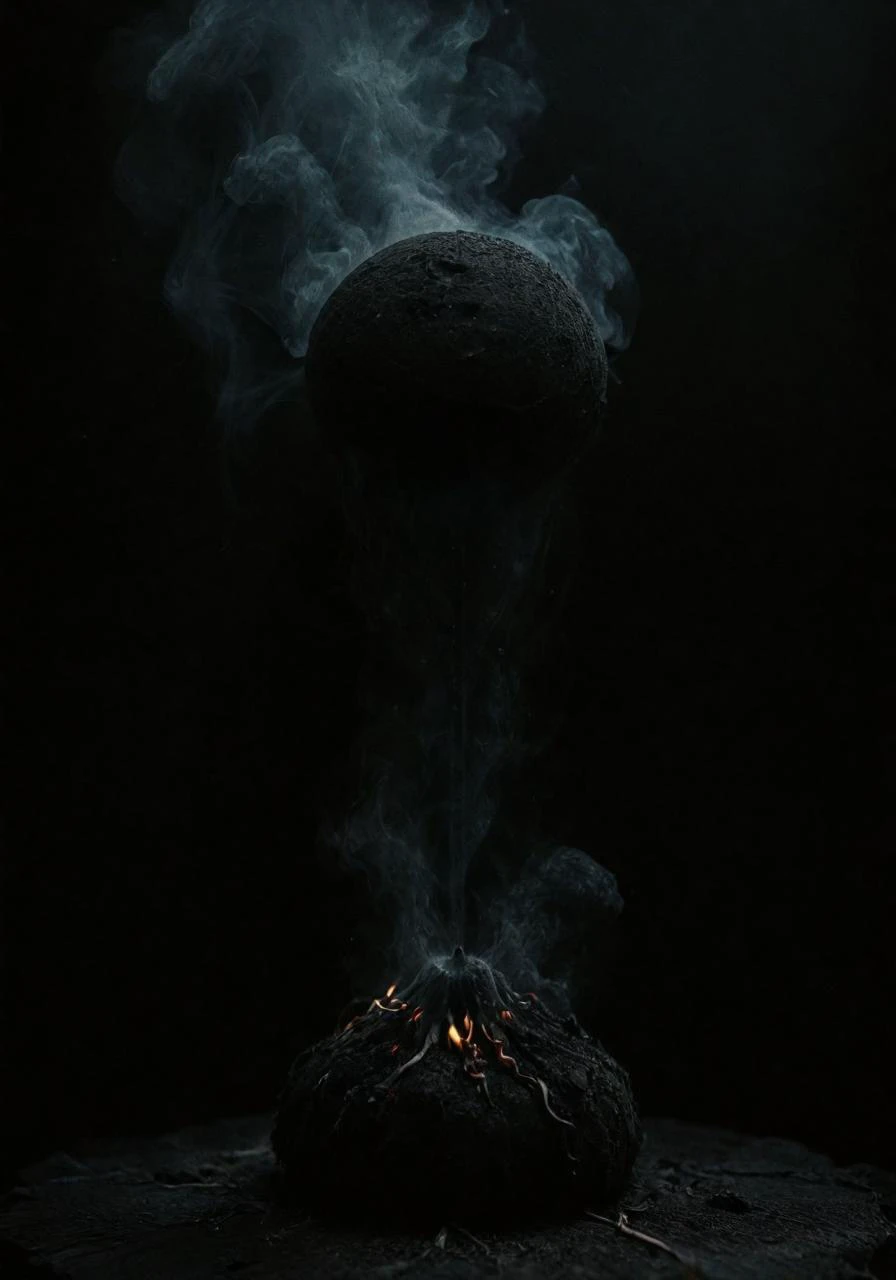 creeping incense, black mountain incense stand, high texture detail, midjourneyv6.1, chiaroscuro, RAW photo, editorial photograph, film stock photograph, analog, raw, f2, 35mm, taken on an old camera, polaroid, 8k, highly detailed, (high quality, best quality:1.3), Extremely high-resolution, film grain, ((macro lens)), dark atmosphere, dslr, 35mm, Fujifilm Superia Premium 400, Nikon D850 film stock photograph, Kodak Portra 400 f1.6 lens, 8k, UHD, detailxl