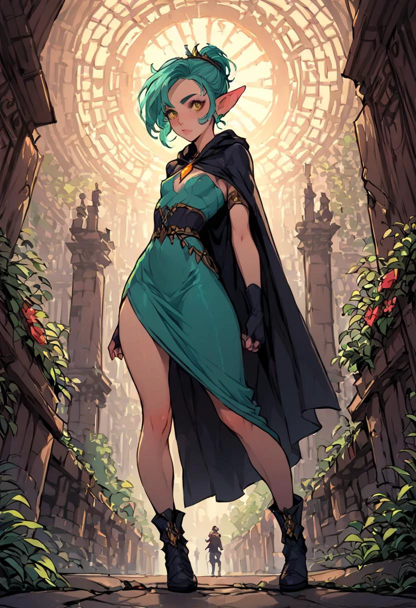 (score_9, score_8_up:1.1), score_7_ up, highly detailed, , zPDXL, ((1 girl,)) slender, petite ,Goblin lady, mottled green hair, spiky style, twisted fingers, cunning gaze, petite frame, middle-aged, piercing yellow eyes she wear Radiant sun colored thief apparel, hooded cloak, fingerless gloves, ankle boots, cutlass, solar crystal pendant. , dynamic pose, detialed background
, masterpeice, detailed, intricated details, 8k, ultraclear <lora:detailed_notrigger:1>, wide angle, detailed scene, detailed faces, perfect quality, tranding on artstation, incredible details , Painstaking Attention To Details , <lora:OMG-Is-DucHaiten_v1.0:1> ziprealism