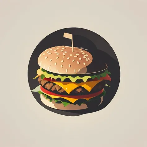 shadow flat vector art,logo, a logo for a burguer shop, burguer, food, ),LogoRedAF ,<lora:LogoRedmond15V-LogoRedmAF-Logo:1>,simple background,