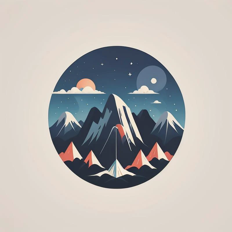 shadow flat vector art,logo, Logo of mountain, hike, modern, colorful,LogoRedAF ,<lora:LogoRedmond15V-LogoRedmAF-Logo:1>,simple background,