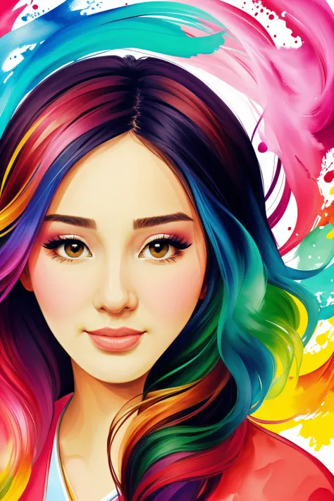 flat color,colorful,masterpiece, best quality, original, extremely detailed wallpaper, closeup, alina, looking at viewer, 1girl,solo,floating hair, colorful water painting <lora:LaurenChen:1>