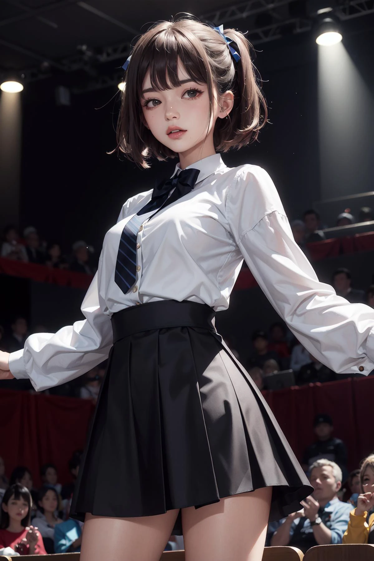 (1girl)wearing a skirt, best quality, looking at the audience,,colorful,light <lora:ARWSweetLolita:1>
