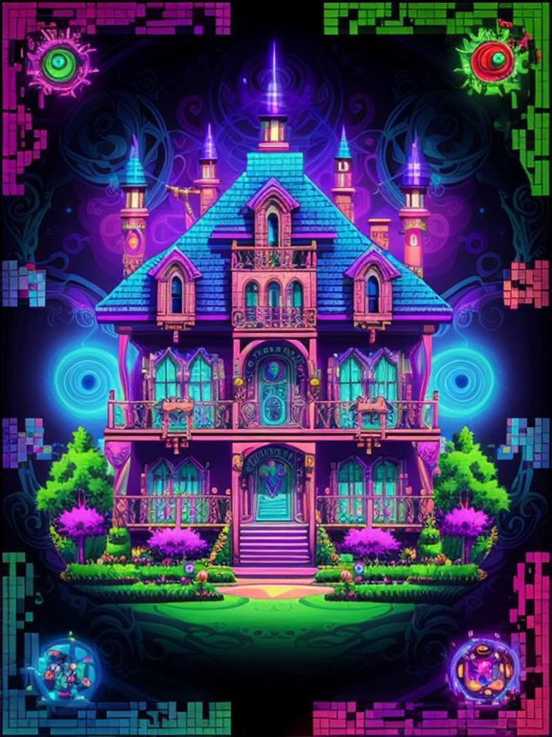 Whimsical maniac mansion gameplay, subliminal psychedelic hypno hypnotizing_viewer,