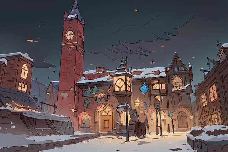(masterpiece quality, best quality), outside a blacksmith guild hall, cozy fantasy style, background imagery, <lora:simpsons:1>