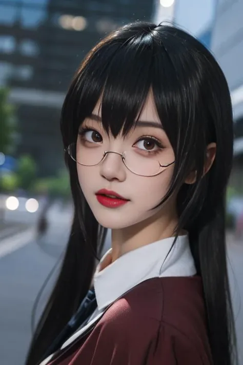 ultra-detailed,highly detailed,best quality,masterpiece,illustration,upper body,
1girl,taihou,taihou \(azur lane\), cosplay, school uniform,
very long hair, hair ornament,
outdoors, city,cityscape, city lights, night,
<lora:taihou_jk_v4_04:0.9>