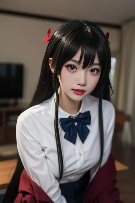 ultra-detailed,highly detailed,best quality,masterpiece,illustration,
1girl,taihou,taihou \(azur lane\), cosplay, school uniform,
very long hair, hair ornament,
indoors,living room, watching television,
<lora:taihou_jk_v4_04:0.6>
