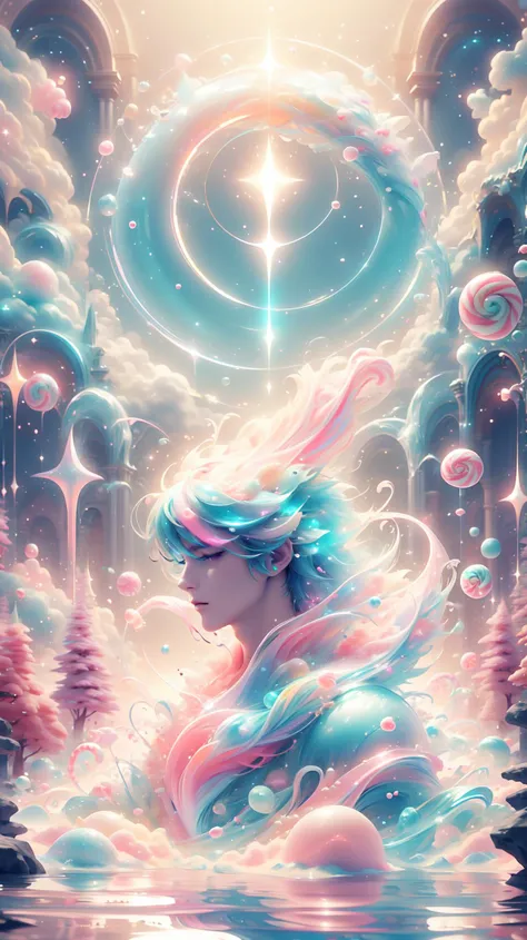 1male,portrait,<lora:AICandyMagic-22:0.8>,candymagic,vibrant,sugary aura,outdoors,sea,