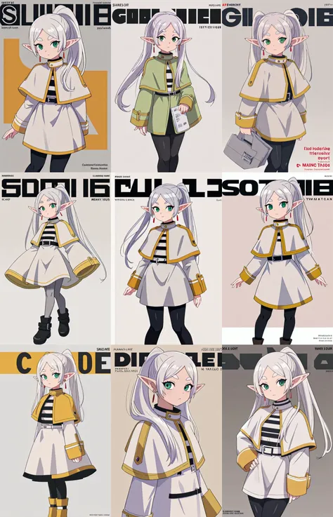 solo, (((magazine cover))), Streetwear outfit, winter fashion, 1girl dress lift, english text, 1girl, solo, elf, white hair, grey hair, earrings, pointy ears, long hair, ponytail, green eyes, twintails, parted bangs, thick eyebrows, <lora:pytorch_lora_weights:1:lbw=1,1,1,1,1,1,1,1,1,1,1,1,1,1,1,2,1.6>
<lora:furi-renn:1:lbw=MIDD>