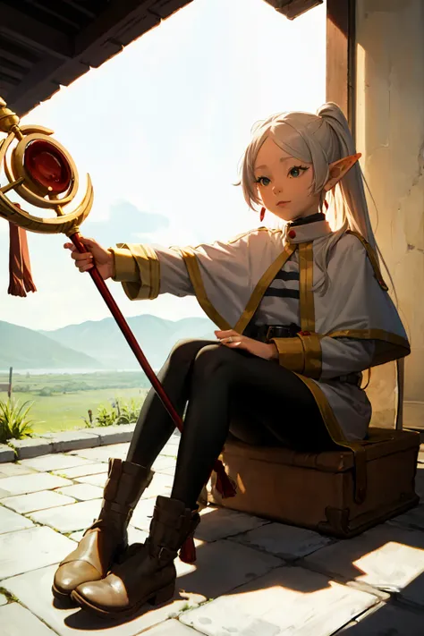 masterpiece, best quality,1girl,holding, staff