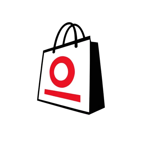 a black and white image of a Shopping bag with a red scarf on its head, in the style of minimalistic japanese, colorful animations, logo, tupinipunk, soft and rounded forms, rinpa school, flat shapes