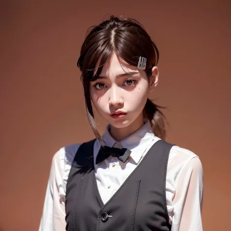 best quality, ultra high res, (photorealistic:1.4), 1 child, hairpin, white men's shirts, black suits, grab a knife (ulzzang-6500:0.8), <lora:kobeni_v10:1.2>
