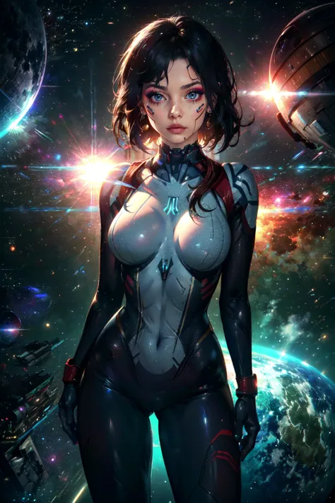 (alien woman), extremamente sensual, ((peitos grandes)), ((bunda grande)), imagem ultra-realista, imagem 8k, corpo detalhado, (corpo perfeito), rosto detalhado, (rosto perfeito), obra prima, (Space scenario), muito sexy,