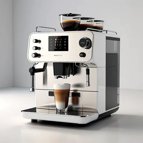 Memphis style coffee machine,Individual object,a computer rendering,white_background,octane render,morphyrichards {masterpiece},{best quality},highres,8k,wlop,stunning,much detail,UHD,