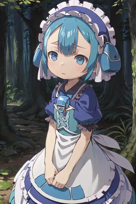 1boy,
masterpiece, ultra detail, forest
<lora:marulk-000007:0.6> marulk,  solo, looking at viewer,
tree, puffy short sleeves, maid, maid headdress, capelet, otoko no ko, pouch, male , whistle, blue capelet, whistle around neck