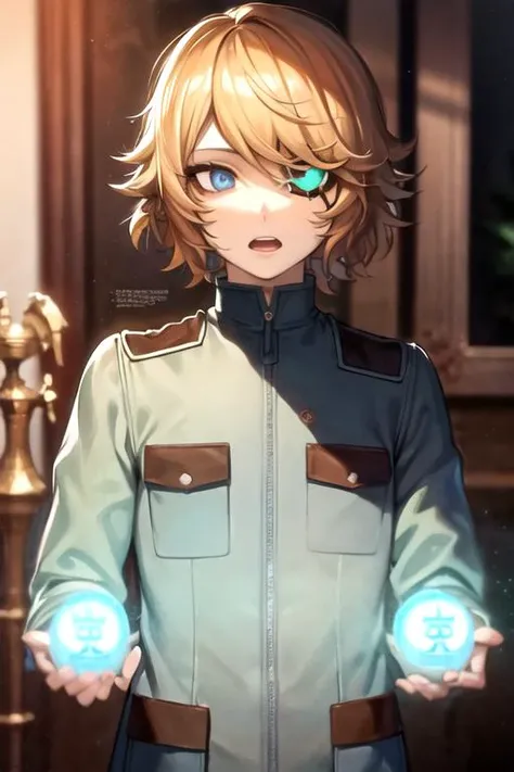 masterpiece, best quality, illustration, 1boy, solo, male focus, looking at viewer, , depth of field, <lora:hacker_akudama_drive:0.76>, hacker_akudama_drive, blonde hair, blue eyes, colored sclera, , , world war 2, 32k resolution