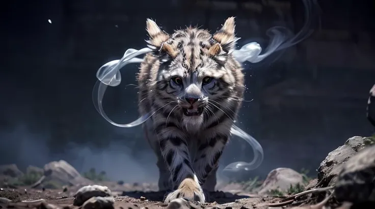 (high quality), ray tracking, epic, monster, glowing, an animal, (snow leopard:0.45), (mengji:1.2),<lora:MengJiV1:0.8>,cute,big eyes,oriental architecture,eastern garden,cloudy and smoke,,zhongfenghua<lora:zhongfenghuaxiyou:0.2>,abstract dream, space, intricate, grand scale, alone, cinematic film still, insane detail, sharp focus, depth of field, realistic lighting, (realistic perspective), complex, (multiple subjects), 4k HDR,<lora:add_detail:0.5> <lora:more_details:0.25> <lora:20230530123038:0.25>,