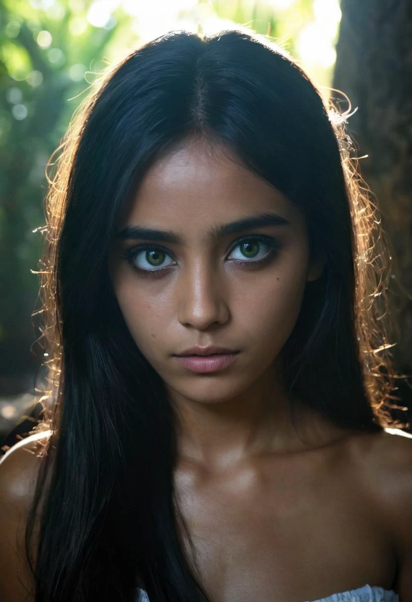 dramatic movie still of a bonny Guatemalan 21 years old young woman, admirer, photorealistic, epic, mystical, slim, stunning eyes, soulful eyes, silhouette, beyond beautiful,
