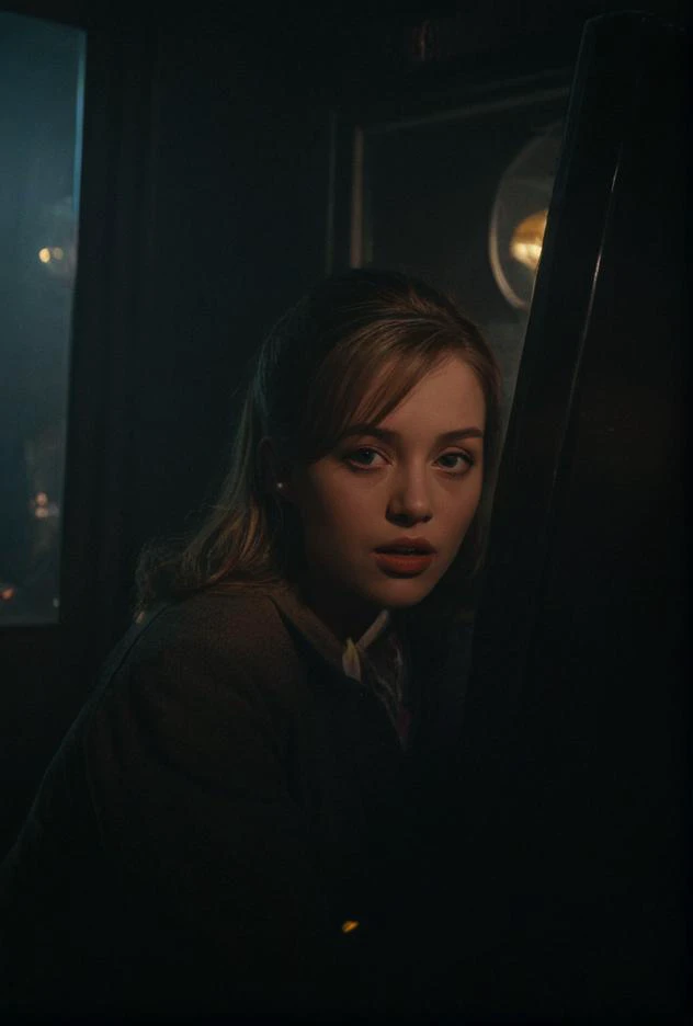 (Portrait Photo of an actress in 1960s attire, leaning against a classic diner's jukebox, under vibrant and contrasting lighting, from a slightly tilted angle, embodying the mood of cool and retro)((dodge and burn, corner edge darken vignette)((exposure POP!!! hdr extremely intricate, High (Detail:1.1), Sharp focus, dramatic cinematic light, (8k textures, elegant, ((((cinematic look))))breathtaking, insane details))
<lora:LCM-LoRA-XL_V1:0.21>
<lora:SDXLHighDetail_v5:0.5>
<lora:sdxl_photorealistic_slider_v1:1.6>
<lora:JuggerCineXL2:0.8> Movie Still, Film Still, Cinematic, Cinematic Shot, Cinematic Lighting