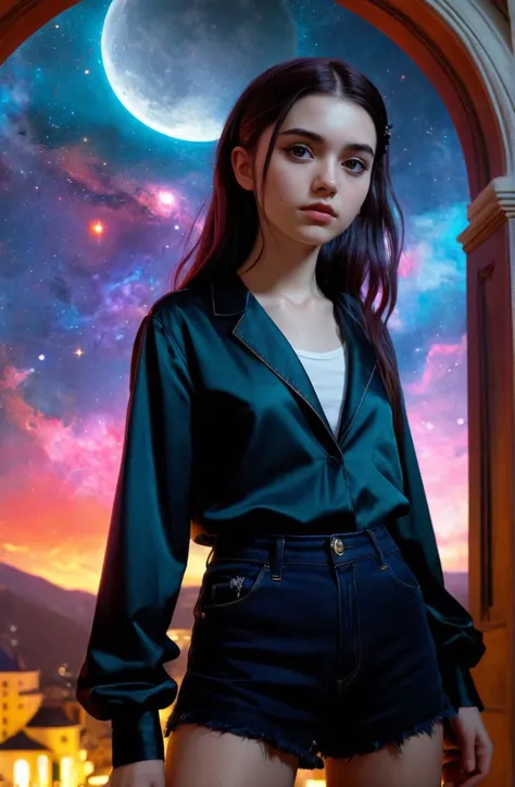 21 years old luscious Montenegrin woman, vibrant, epic background, sexy outfit, pure, wholesome, cute, cosmic, necessary, by Inio Asano and nan goldin, (regretful), ilya kuvshinov, james jean, andrei riabovitchev, marc simonetti, yoshitaka amano, trending on artstation, cg society contest winner, gothic, high quality, ultra detailed, high quality, 8k, charlie bowater, realistic face