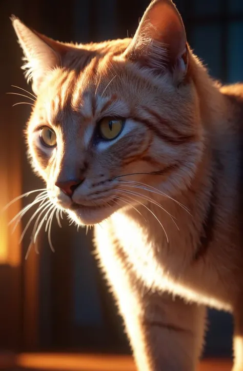 feline, ultra detailed, colorful, atmospheric lighting, dynamic lighting, digital art, trending on artstation, 8k, epic composition, detailed, sharp focus