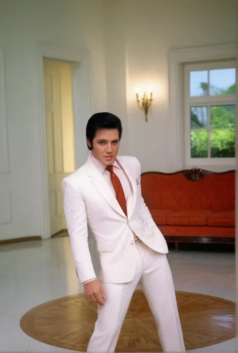 (Elvis Presley as US President from another dimension inside white house)(dodge and burn, corner edge darken vignette)(exposure POP!!! hdr extremely intricate, Sharp focus, dramatic cinematic light, (8k textures, elegant, cinematic look)(breathtaking, insane details)
<lora:LCM-LoRA-XL_V1:0.21>
<lora:SDXLHighDetail_v5:0.5>
<lora:add-detail-xl:0.5>
<lora:ral-exposure:0.2> ral-exposure <lora:sdxl_photorealistic_slider_v1:1.5>