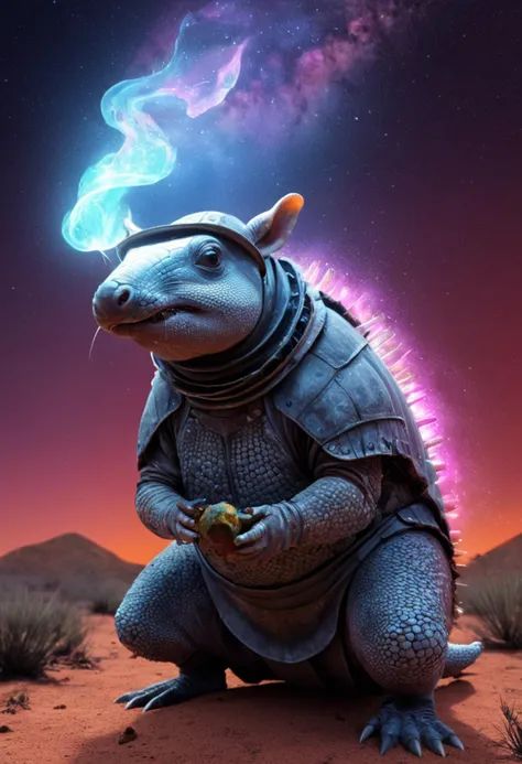 digital painting of a magical armadillo goddess , extragalactic, splashed, geothermal, harsh, astral, arcane, infrared photography,peculiar,