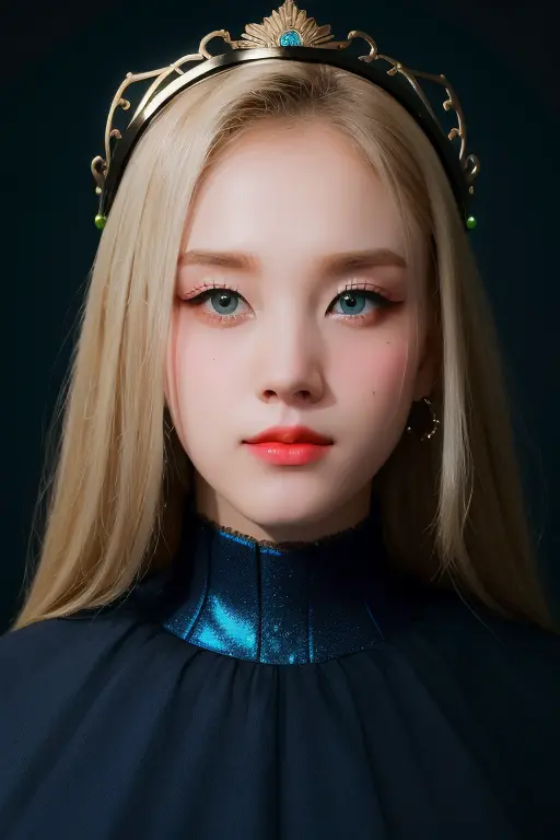 a beautiful empress portrait, blonde hair, perfect blue eyes, with a brilliant, impossible striking big Christmas headpiece, clothes Santa robes, everything Christmas, snow, symmetrical, dramatic studio lighting, rococo, baroque, greens, asian, hyperrealism, closeup, D&D, fantasy, intricate, elegant, highly detailed, digital painting, artstation, octane render, 8k, concept art, matte, sharp focus