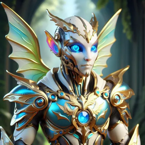 hyper detailed masterpiece, dynamic, awesome quality,ivorygold gargoyle, tiny humanoid creature with wings, delicate graceful appearance, transparent opalescent iridescent wings, pointed ears, colorful ethereal clothing, nature inspired attire, made of petals and leaves, __clothings/magical/unisex/accessories__, mischievous, cavernous,lively,oxidizing,festal,cleansing,innovative,torrid,expressive,eroding, <lora:IvoryGold:1>