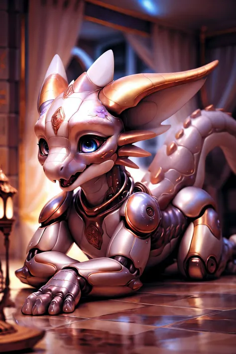 <lora:add_detail:1>,
masterpiece, (wildlife|fashion) photography,
three-quarter view, slightly above,
solo,
scalie, female, detailed iridescent Violet scales, intricate scales, detailed face, detailed eyes, (big eyes:0.5), (kobold:1.2), small horns, big ears,
cute, young, toned body, elegant, beautiful, bright expressive eyes, eyelashes, feminine, thick thighs, slim body, cute-fine-face,
round head, cute face, rendered eyes, (raptor head),
uploaded on e621, (by Hasui Kawase:0.5), by Barbara Takenaga, (by darkgem_0.5), by Affandi, by Beatrice Ethel Lithiby, by Catcouch,
<lora:Animal_mecha:0.8> animal mecha, realistic, (metal surface), cyborg,
seen from behind, bent over, butt, raised tail,, sleeping, curled up,,
lusty, half closed eyes, open mouth,
happy,
nighttime,
decorated fantasy harem, dim lighting, magical garden,
billowing vivid curtains, Mosaic Tiles, Colorful mosaic tiles decorating the floors or walls, depicting mythical creatures, floral patterns, or intricate geometric designs, rocky outcrop with moss-covered stones, ornamented sandstone floor,
detailed, realistic, 8k uhd, high quality, high quality photography, 3 point lighting, flash with softbox, 4k, Canon EOS R3, hdr, smooth, sharp focus, high resolution, 80mm, f2.8,
cinematic composition, highly detailed, masterpiece, best quality, intricate, (high detail:1.4), film photography, sharp focus,