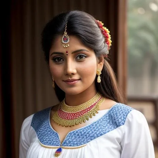 portrait photo of a pretty woman in a traditional dress <lora:Desiness_Slider_SD15:1.0>