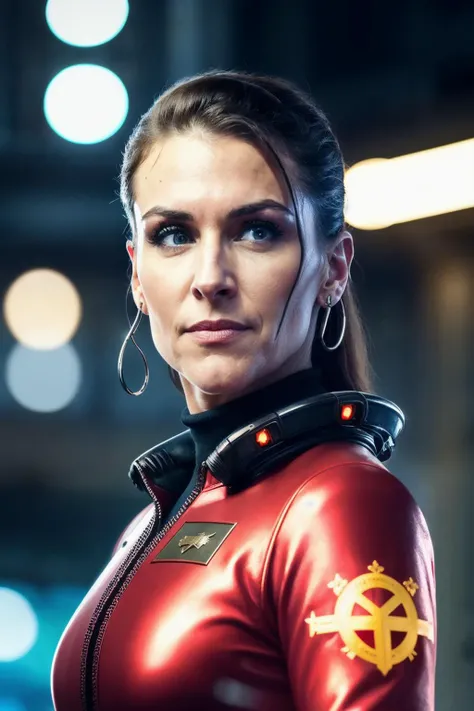 up close photo of stephanieM1, Soviet Russian military style, (extremely detailed CG unity 8k wallpaper, hasselblad award winner), futuristic combat suit, uniform of the Soviet Union, disdain and angry, serious look, cinematic lighting, ambient soft lighting, dramatic lighting, diffused soft lighting, (detailed background with Soviet cyberpunk Moscow:1.4), (futuristic Moscow), (futuristic USSR), imperial style, elite, rich, highly detailed, intricate, 8k HD, full body 8k render, photorealistic digital art trending on Artstation 8k HD high definition detailed realistic, masterpiece, high quality, sharp focus, hdr, trending on ArtStation, Intricate, High Detail, Sharp focus, dramatic, photorealistic painting art by midjourney