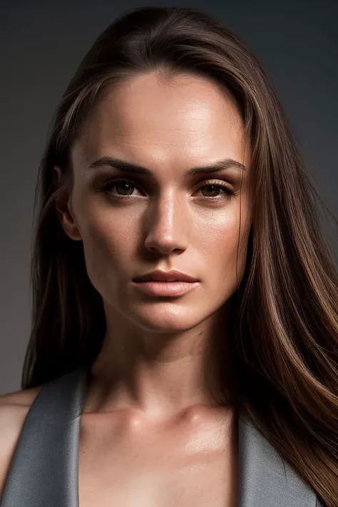 (CR-ToriBl4ck-v2-Block454:0.9), (face closeup:1.1) portrait of (young:1.0) woman, (oiled shiny skin:1.0), (subtle profile angle:1.0),
(8k uhd:1.0), (best quality:1.0), (masterpiece:1.0), (sharp focus:1.0), (simple-grey-backdrop:1.1),
