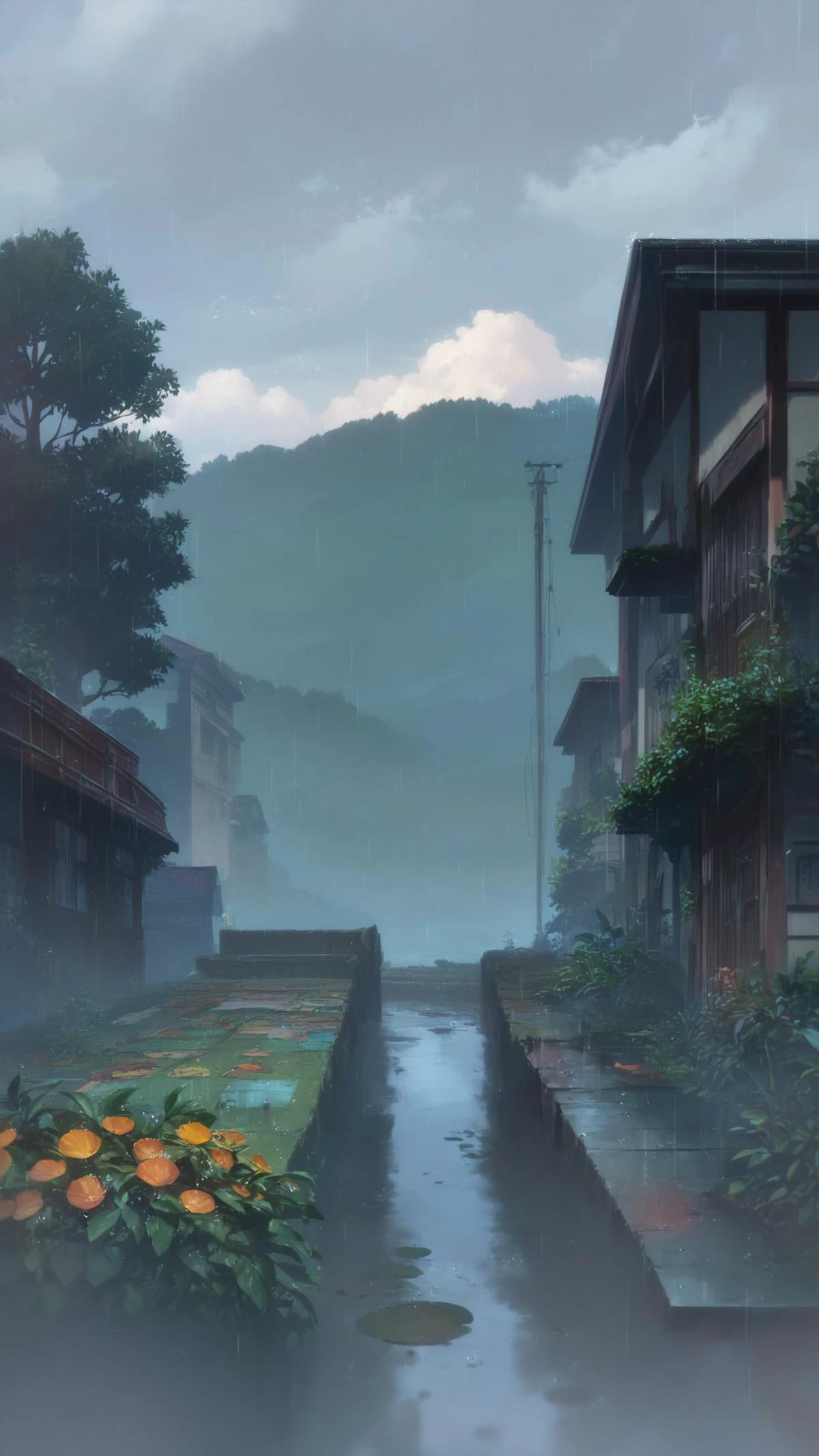 (score_9,score_8_up,score_7_up,),
,wothn,
masterpiece,best quality,
zPDXL2,
no humans, scenery, closeup, dynamic light,
blooming, rain, outdoors, depth of field, droplets,
by shinkai makoto,Shinkaistyle.,<lora:witch on the holy night style:0.8>,<lora:Shinkai_style:0.8>