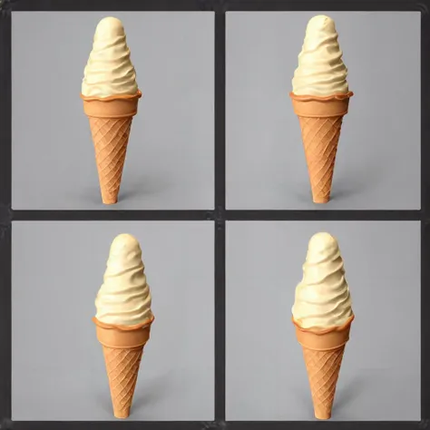 <lora:Everly_Heights_Prop_Generator:1.2> An ice cream cone (front, back, side:1.2)