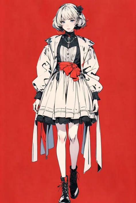 (Masterpiece:1.5),(Best Quality:1.5),High Resolution,Highly Detailed,(Low Contrast:1.1),<lora:add_detail:0.5>,Full body photo,.official art,red background,flat color,partially colored,{persona 5},.|key visual| intricate| highly detailed| breathtaking beauty| digital lineart| vibrant|,.Aestheticism Painting,.,