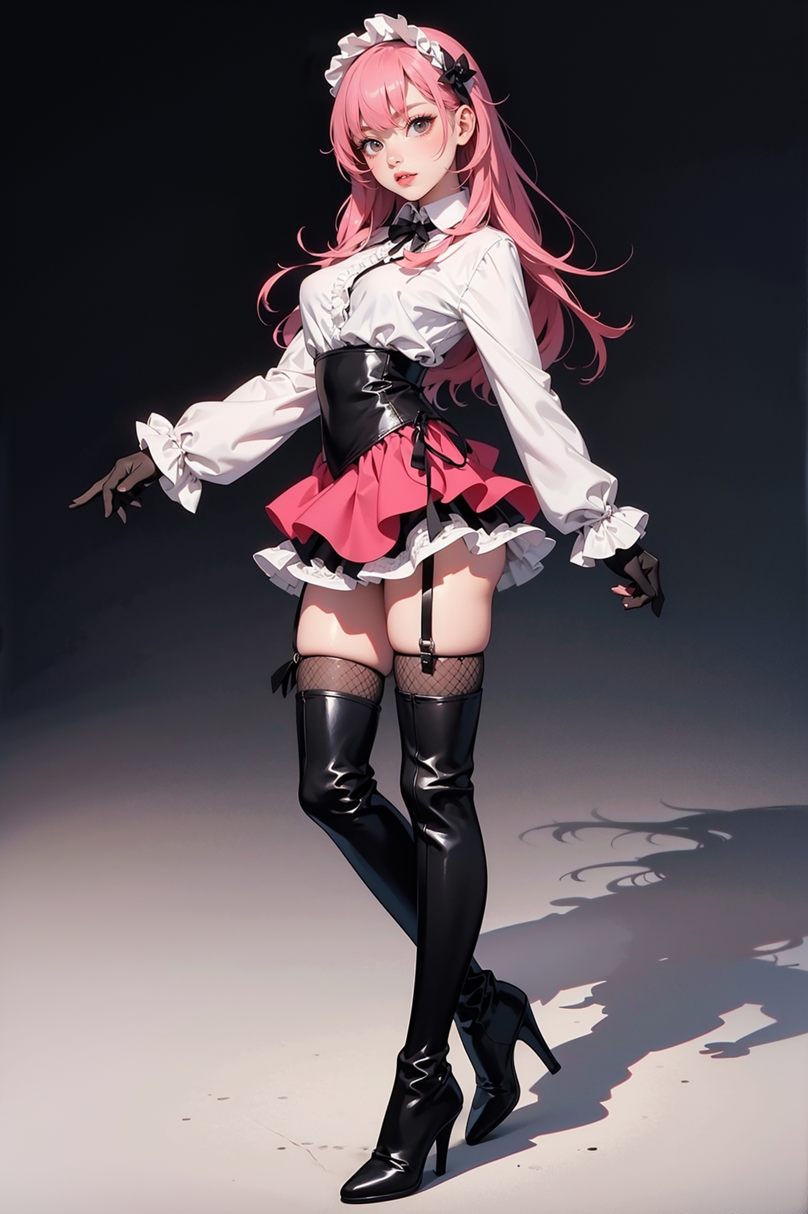 A close up of a woman in a dress and boots posing - SeaArt AI