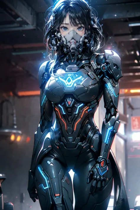 close up, 1girl, beautiful robot woman, standing, (Ultron amour, black hard futuristic armor, lava cyborg armor with golden zodiac arcs), transcendence glow halo, glow radiance, daylight, neon cyberpunk city, red neon light holography, yellow neon flare, fusion core, (Ultron Warframe Suit), <lora:Mecharobot:0.8> <lora:DarkIncursioStyle:1> night, \(dark environment\)
BREAK
cyberpunk streets, twilight, raytracing <lora:add_detail:1>