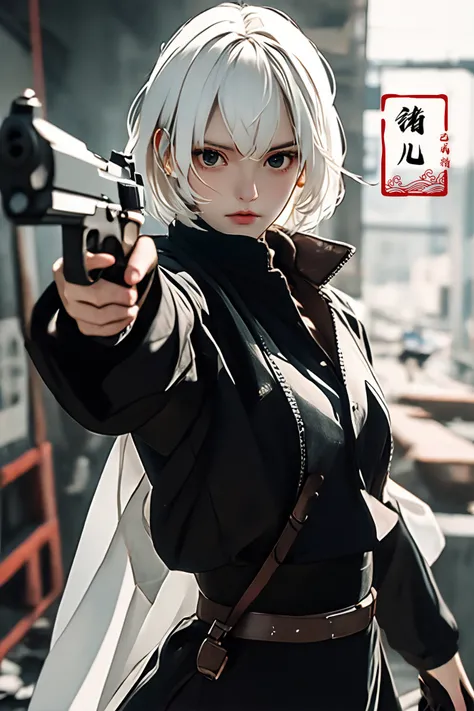 xuer pistol,
white hair,
<lora:~Q?-bKg xuer pistol:0.8>