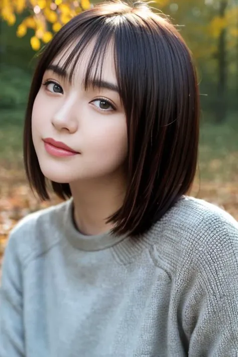 1girl,(wearing autumn clothes:1.2),(RAW photo, best quality), (realistic, photo-realistic:1.4), masterpiece, an extremely delicate and beautiful, extremely detailed, 2k wallpaper, Amazing, finely detail, extremely detailed CG unity 8k wallpaper, ultra-detailed, highres, soft light, beautiful detailed girl, extremely detailed eyes and face, beautiful detailed nose, beautiful detailed eyes,cinematic lighting,autumn scenery,(morning light),perfect anatomy,slender body,smiling <lora:naenano_lora:0.7>