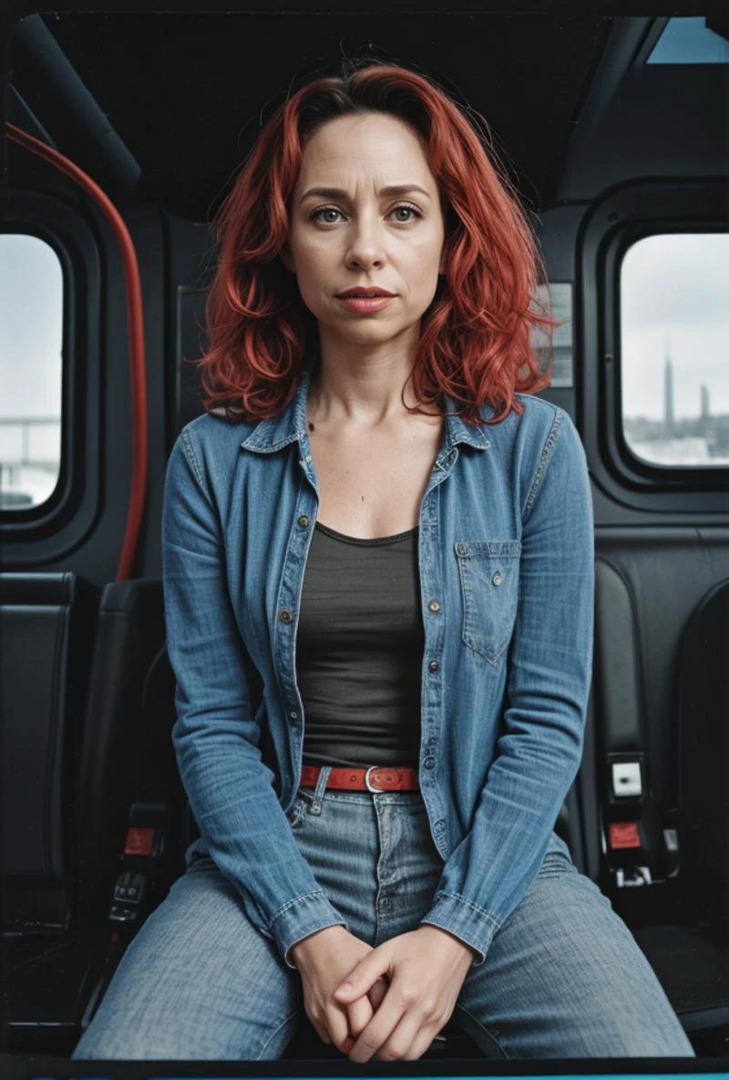 worn-down computer control panels surrounding an adult (Minnie Driver) in dirty clothes sitting in a starship, creating a hyperpunk scene with desaturated dark red and blue details, colorful (polaroid:0.7) with vibrant colors, (vacations, high resolution:1.3), (small, selective focus, european film:1.2), (sexual advance:1.1), closeup
<lora:Better_Details:0.6>
<lora:epiC35mm:0.6> epiC35mm
<lora:LCM_1-5:0.7>
<lora:ContrastControl:1.3>
<lora:Colortone_Slider:2.4> bright color