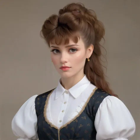<lora:sdxl-mullets:0.6>, woman with a mullet, wearing victorian dress, <clip:skip:2>, masterpiece, 8k, high resolution, shallow depth of field, sharp focus