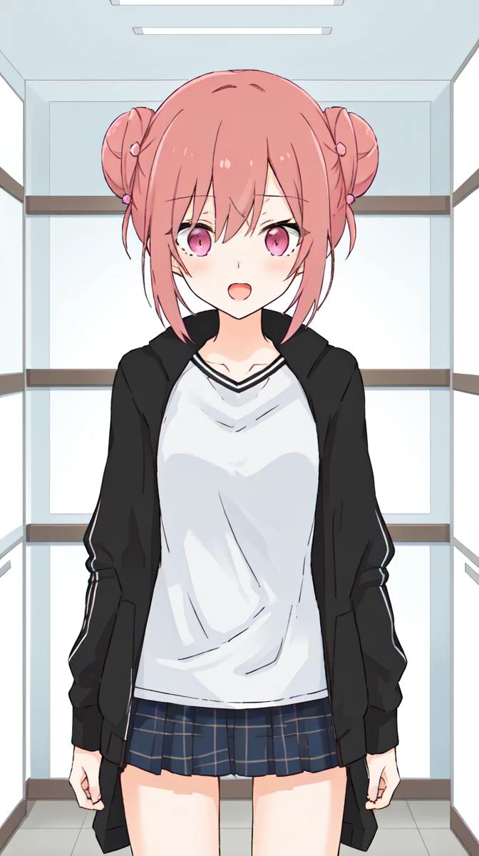 masterpiece, best quality, 8k,
<lora:add_detail:-0.9>
<lora:kindred_spirits.v4-000006:0.75> kd_vnstyle
1girl, (solo),
(small eyes:1.1)
(" ")
" ",
pink eyes,
hair buns,
(sexy clothes:1.2)
changing room,
" "