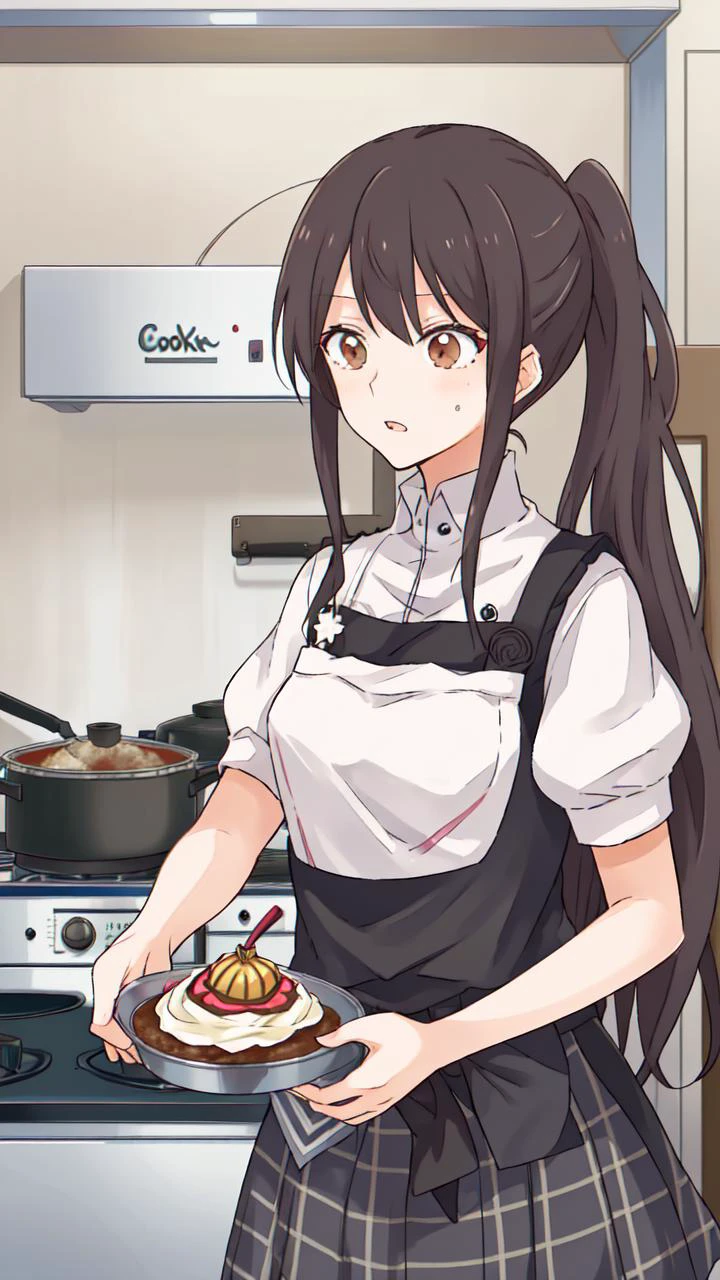 masterpiece, best quality, 8k,
<lora:add_detail:-0.6>
<lora:kindred_spirits.v4-000006:0.85> kd_vnstyle
1girl, (solo),
(30 years old, 30y.o, adult)
"",
" ",
crown,
(cook outfit:1.2)
desert,
" "