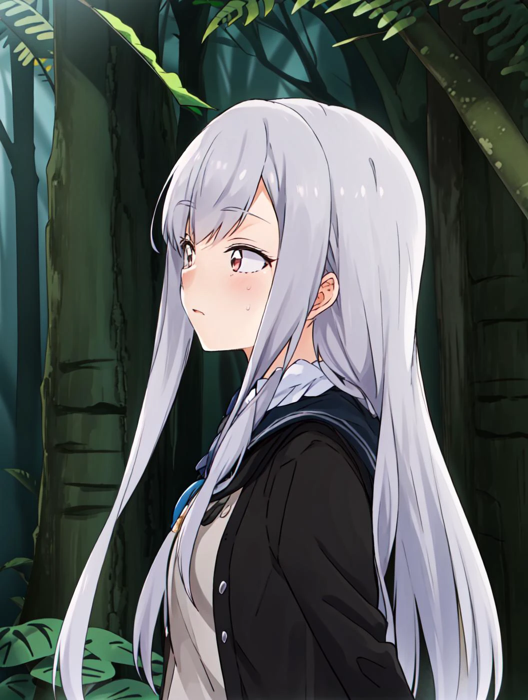masterpiece, best quality,
vivi colors,
<lora:kindred_spirits.v3-000007:0.9> kd vnstyle
<lora:add_detail:-0.2>
1girl, (solo),
(" ")
multi color hair,,
" ",
very long hair,
(" ":1.2)
jungle,
" "