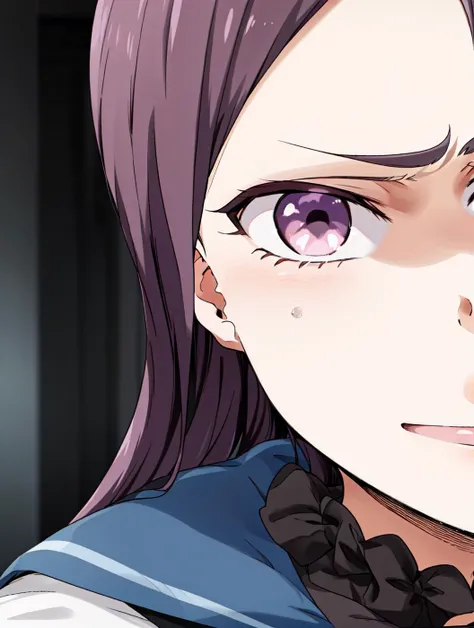 masterpiece, best quality,
vivi colors,
<lora:kindred_spirits.v3-000007:0.9> kd vnstyle
<lora:add_detail:-0.2>
1girl, (solo),
(16 years old, 16y.o, teen, teenager)
purple hair,
brown eyes,
" ",
(" ":1.2)
front view,
horror, agony, evil
