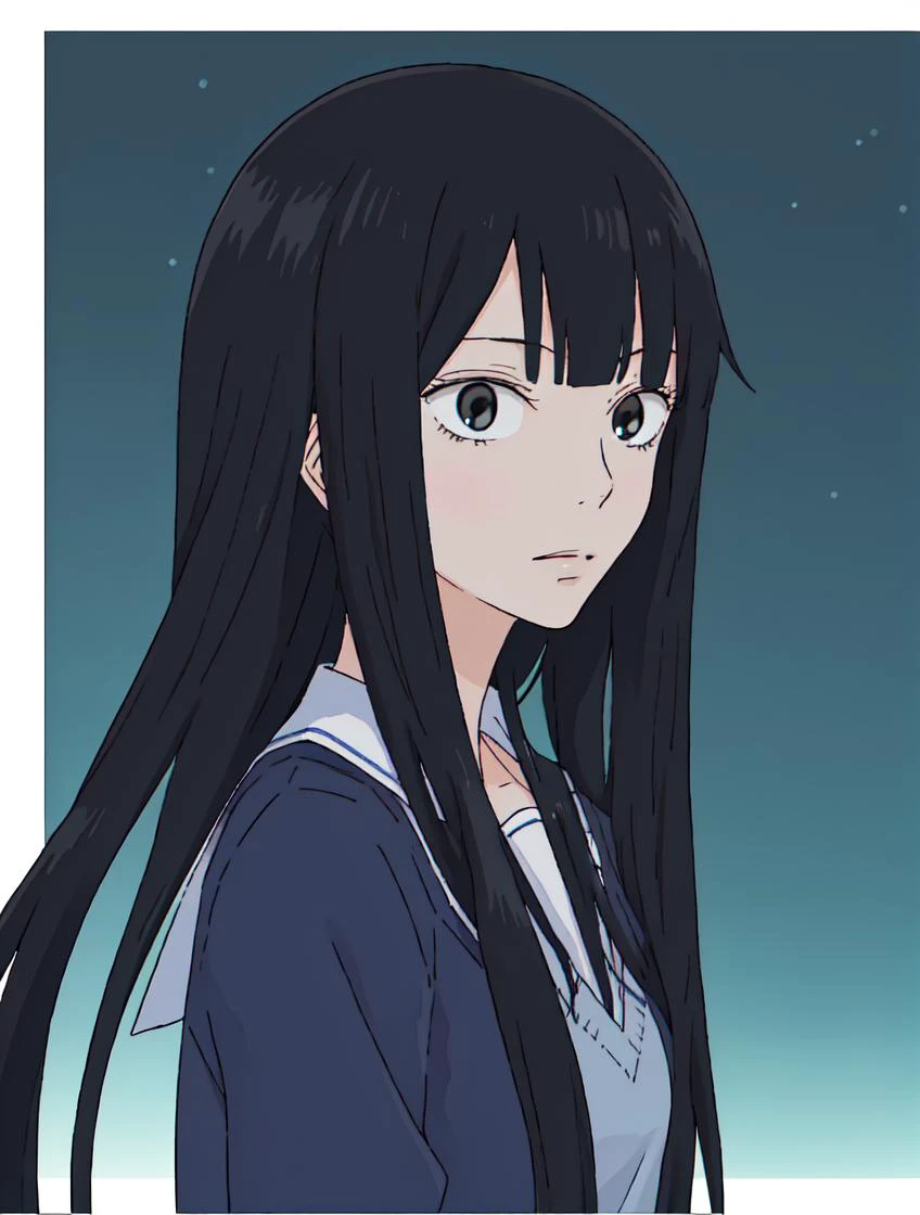 masterpiece, best quality, 8k, "visual novel"
<lora:add_detail:-0.75>
<lora:Kindred_Spirits_on_the_Roof.v2-000005:0.75> kd_vnstyle
1girl, (solo)
desert
" "
facing viewer,
<lora:SawakoV1:0.7> sawako, black hair, long hair, blunt bangs, black eyes, hime cut, school uniform.