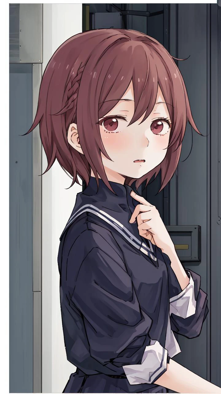 masterpiece, best quality,
<lora:add_detail:-0.15>
<lora:Kindred_Spirits_on_the_Roof.v2-000005:0.85>
,kd_vnstyle
(small eyes),
1girl, (solo)
(, 12y.o, childulti coair,,
" "
short hair
classic clothes
factory background
" "